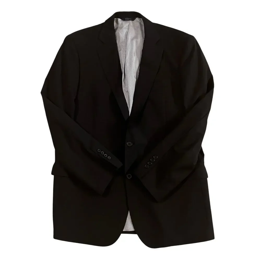 Brooks Brothers Explorer Blazer Jacket 44L‎ Black Madison Fit Two Button Wool